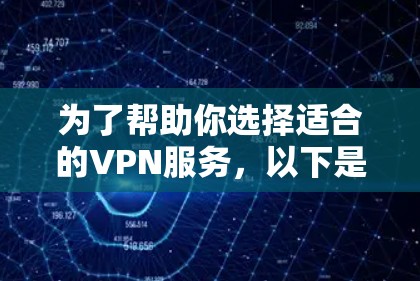 为了帮助你选择适合的VPN服务，以下是逐步的建议
